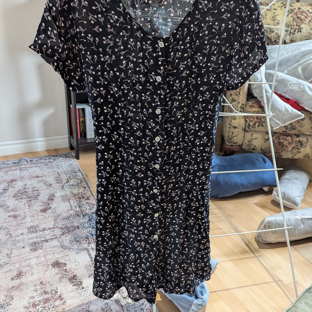 Floral Black Dress